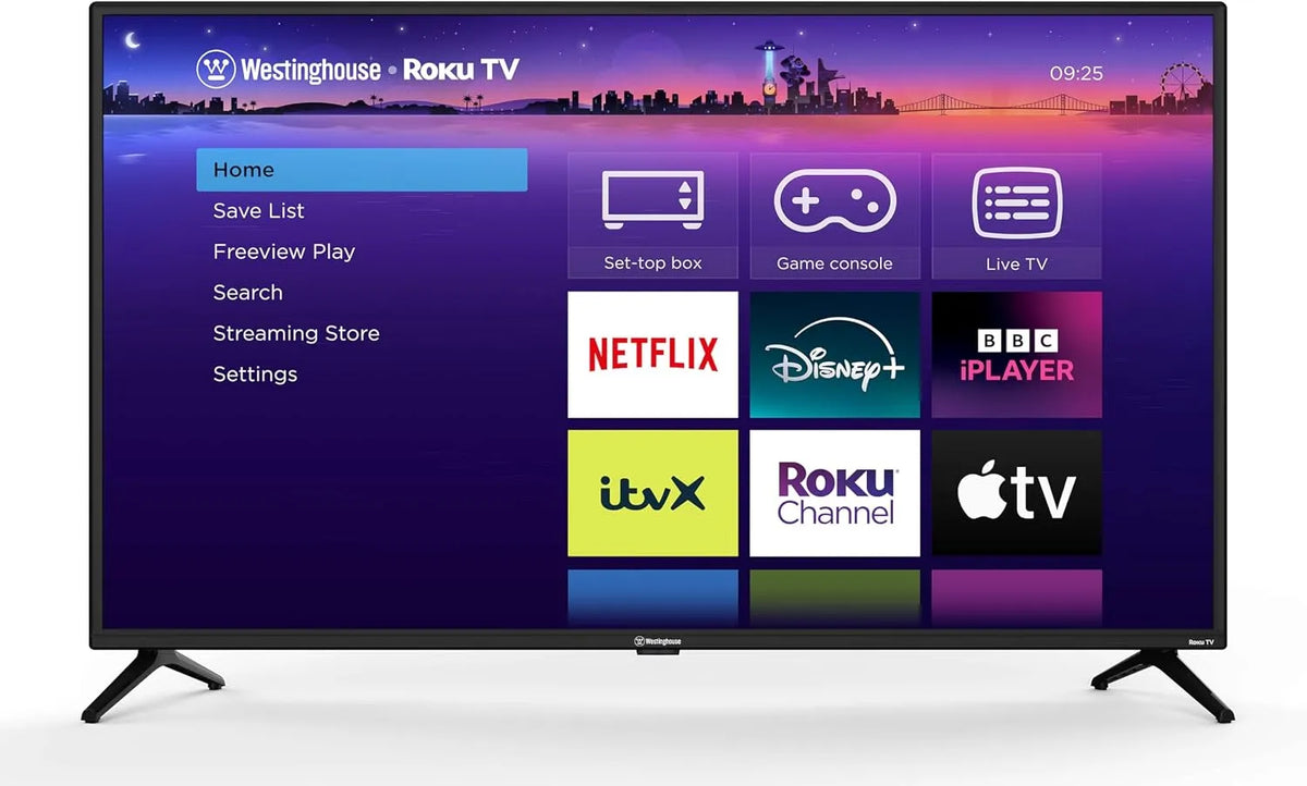 Apple téléviseur 1080p, grand écran 40', HDR, BBC, Freeview Play, Westinghouse Roku intelligent Full HD de 40' avec Dolby Audio, TV+, Netflix