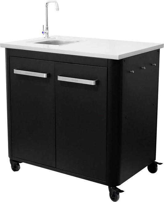 Table L900, L900xD600xH900 mm, Modèle L900xD600xH900, Roues Robustes & Porte-Sac à Déchets, Charge Max 100kg, Plan de Travail en INOX