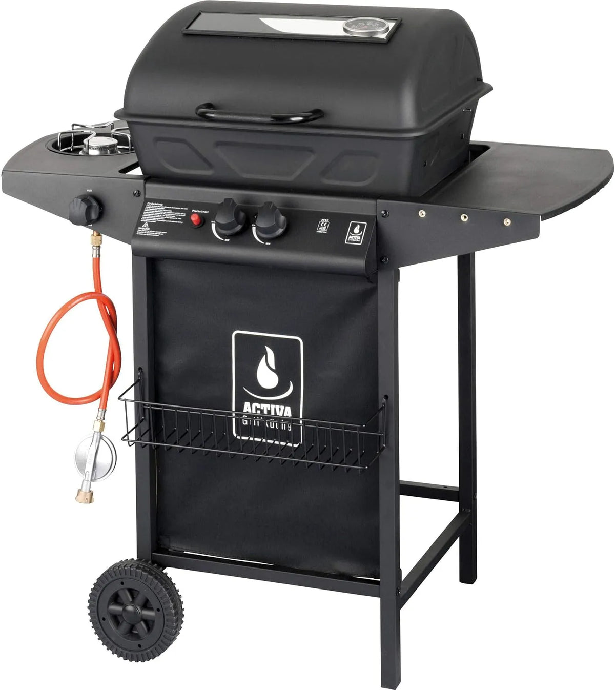Barbecue à gaz Activa, et Pierres de Lave finition noire