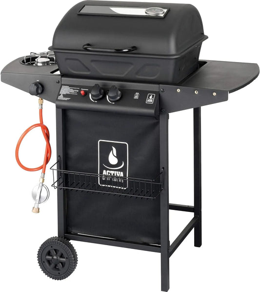 Barbecue à gaz Activa, et Pierres de Lave finition noire
