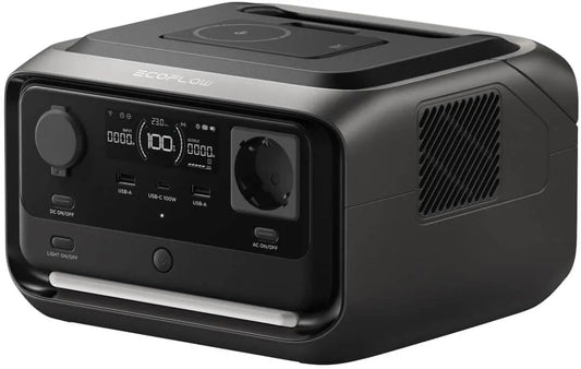 Station électrique portable 5000 LFP 286, portable EF ECOFLOW RIVER 3 Plus sans fil et batterie externe mAh, jusqu'à 1200 W de sortie, 5000 mAh