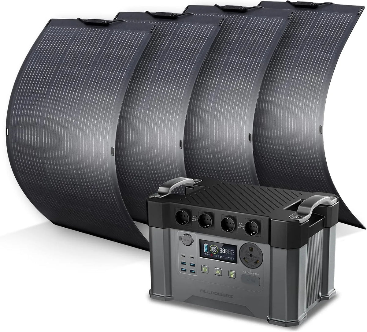 Station électrique portable S2000Pro IP68 ALLPOWERS, portable 1451Wh, Chargement rapide, balcon, 4 prises CA 2400W, camping-car, jardin