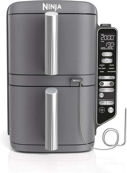 Ninja modèle SL451EU, capacité 9,5 L, 2 tiroirs, 6 fonctions, 8 portions, Double Stack XL Air Fryer, Friteuse verticale sans huile