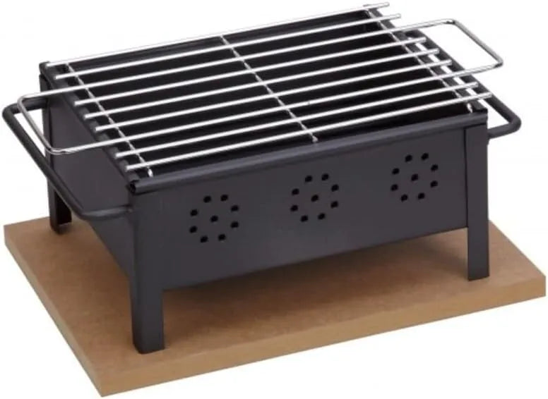 Barbecue, de table en inox, grille 30 x 25 cm, pour rôtir des aliments de manière pratique et efficace dans les espaces restreints.