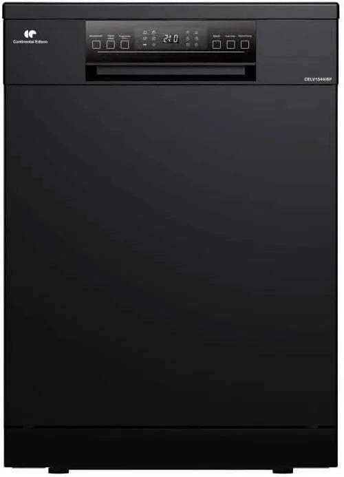 Lave-vaisselle CELV1544IBP, largeur 60 cm, 42 dB, 15 couverts, pose-libre, CONTINENTAL EDISON, Inverter, finition noire mat
