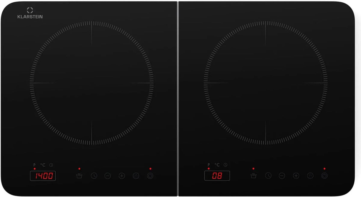 Klarstein plaque de cuisson, tension 240v, Induction 2 Feux, puissance 3500W x2 Tables de Cuisson à Induction Electrique, Double Chauffante