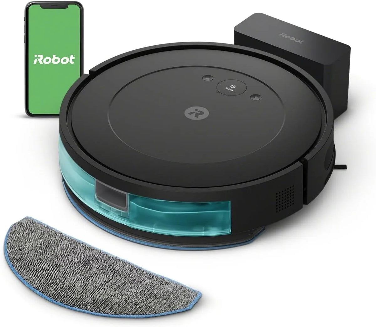 Aspirateur Y0110, Système de Nettoyage en 4 étapes -3 Niveaux d'aspiration, Efficace et Puissant, iRobot Roomba Combo Essential
