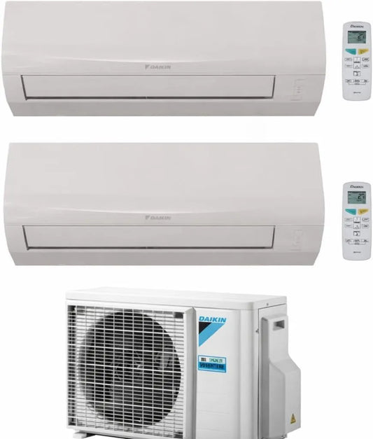 Climatiseur 9000 Daikin Sensira, Dual Split + 12000 BTU 5 kW Inverter R32 A++ avec Wi-Fi intégré