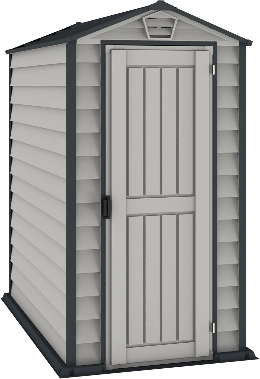 Abri de jardin, solution de stockage extérieur ignifuge et tout temps, Duramax EverMore 4 x 6, 1.99 m², en plastique, Adobe & Grey