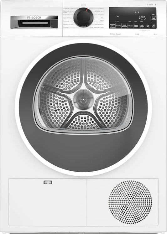 Bosch sèche-linge WQG241A5IT, Série 6 pompe à chaleur, capacité 9 kg, EasyClean: filtre à peluches, programme rapide, panier à laine, Auro Dry
