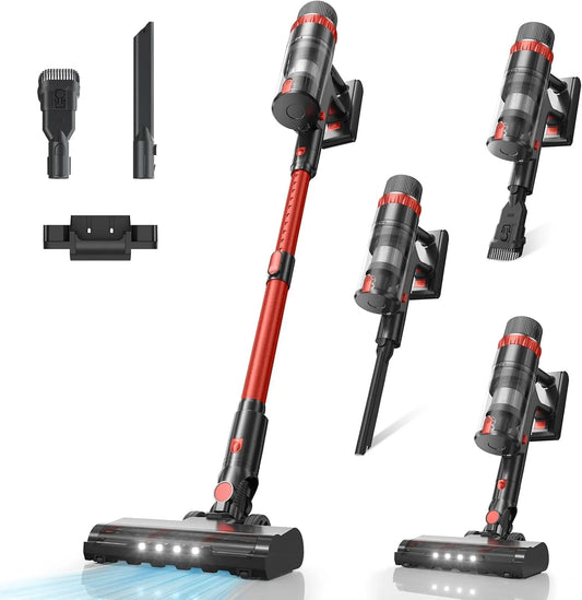 Aspirateur balai 50KPA/70, 70 Mins sans Fil avec Écran tactile LED, Aspirateur pour Tapis Sols Durs et Poils d'animaux, Anti-Enchevêtrement