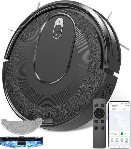 Aspirateur robot 120min Vexilar, IFTTT,55db, APP, W7, Robot Aspirateur Laveur 3 en 1,Robot Aspirateur 4000Pa d'Aspiration d'Autonomie