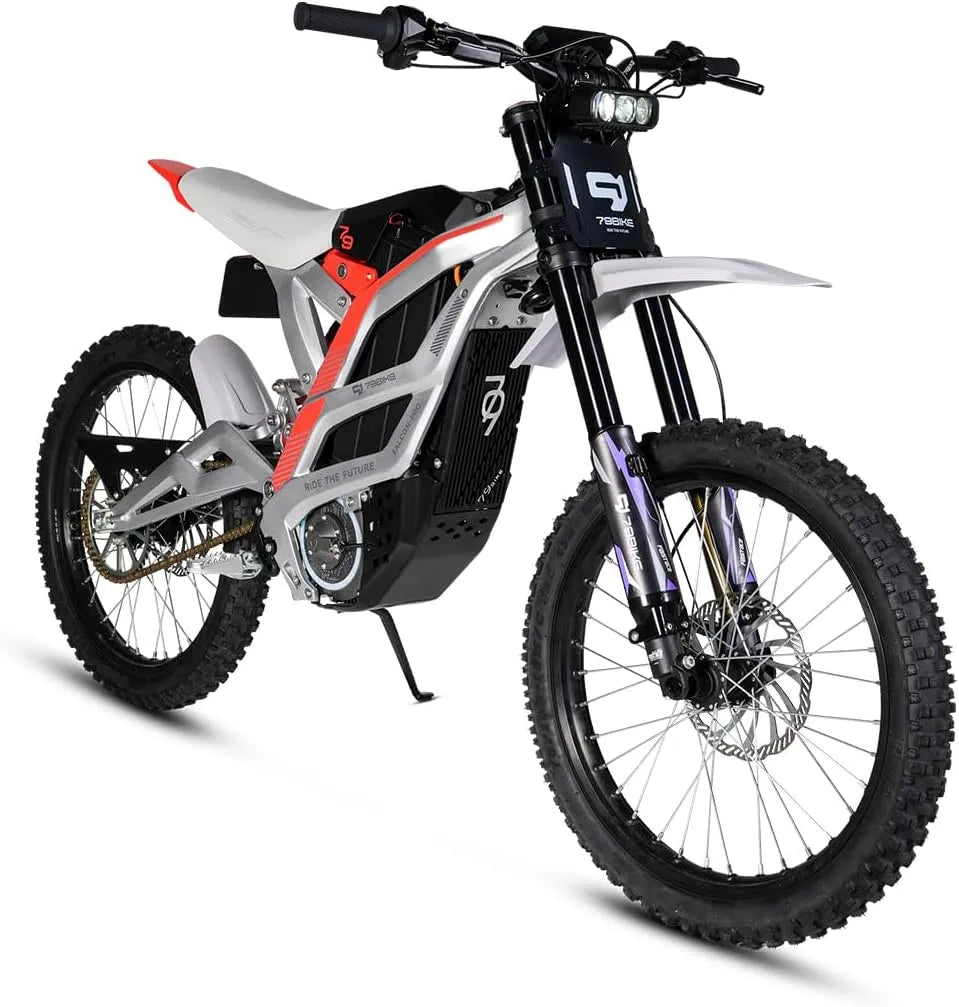Vélo électrique 79Bike, moto électrique de 19 pouces avec batterie au lithium 72 V 35 Ah, autonomie de 125 km, moteur 10 kW, 410 Nm