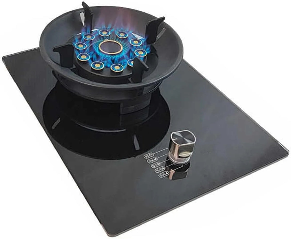 Table de cuisson, à gaz portable à brûleur unique avec haute puissance de 5,2 kW, tête rotative à 90 degrés pour un nettoyage facile