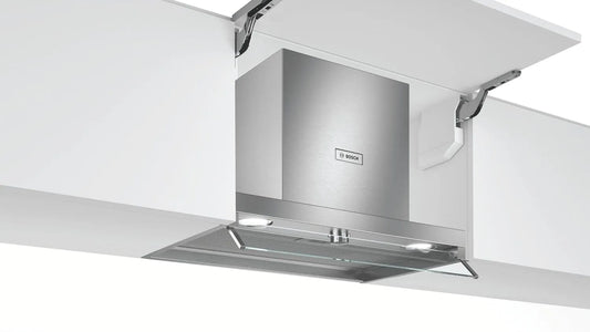 Bosch Hotte intégré Série 4, 3 niveaux de vitesse d'aspiration DBB66AF50, largeur 60cm, Inox