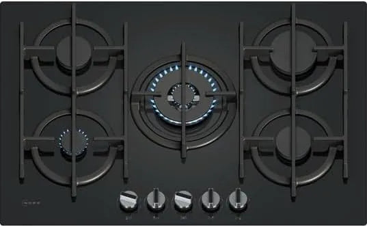 Neff plaque de cuisson N70 T27PIQ4S0, de cuisson à gaz de 75 cm avec 5 brûleurs, FlameSelect optimisé, brûleur wok 4,0 kW
