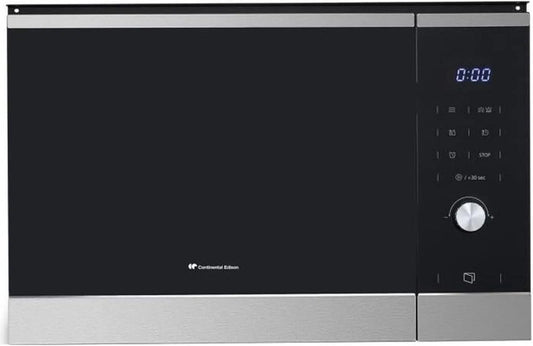 CEMO25GINE L59 H38 Micro ondes, grill encastrable CONTINENTAL EDISON finition noire Inox,5 x,8 x P40,1 cm 25L