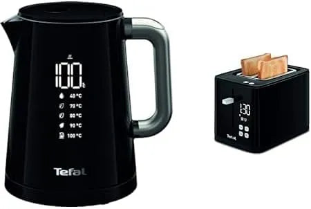 Tefal bouilloire électrique, Smart'N Light électrique 1L, 5 réglages, Maintien au Chaud 30 Min & Grille-Pain électrique, 2 Fentes Extra Larges