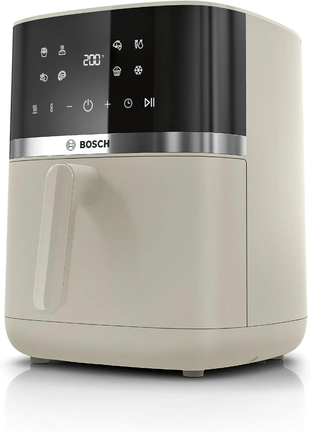 Bosch modèle, Air Fryer Série 4 XL MAF462C0, capacité 6,1 L, double chauffage, écran tactile, finition beige satiné, 7 programmes, cuisson