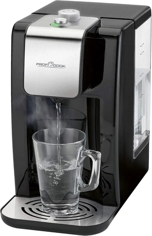 Bouilloire électrique PC-HWS 1168, eau chaude en 3 secondes, capacité de 2,2 litres, 2600 watts, Distributeur d'eau chaude ProfiCook