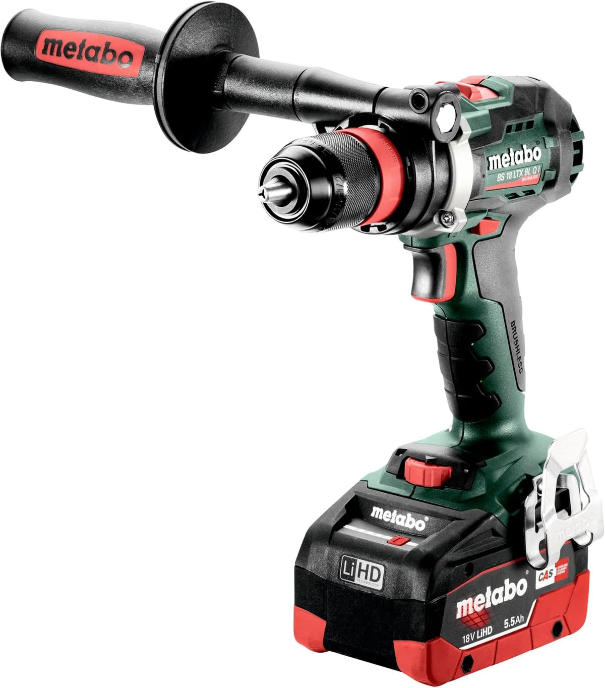 Metabo 602359660 BS 18 LTX, Taladro atornillador motor sin escobillas a batería 18V 2x LiHD 5,5Ah Li-Ion BL Q I con maletín MetaBox