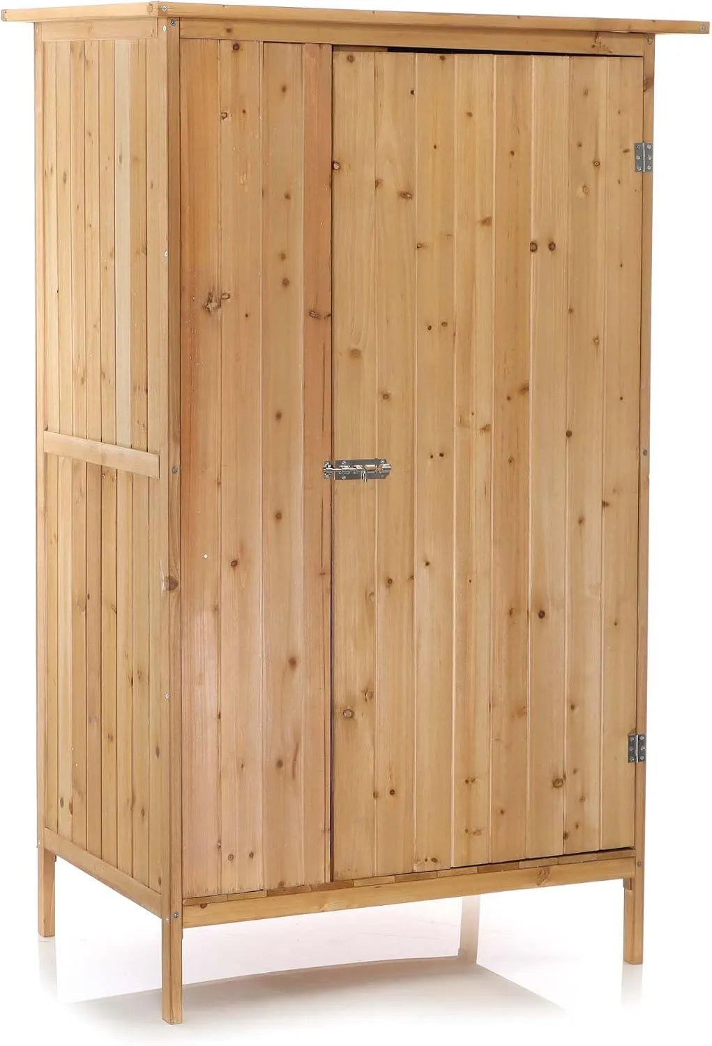 Abri de jardin Wiltec, dimensions 920 x 570 x 1540 mm, avec Toit revêtu par PVC et 1 Porte, en Bois Verni, Terrasse & Balcon