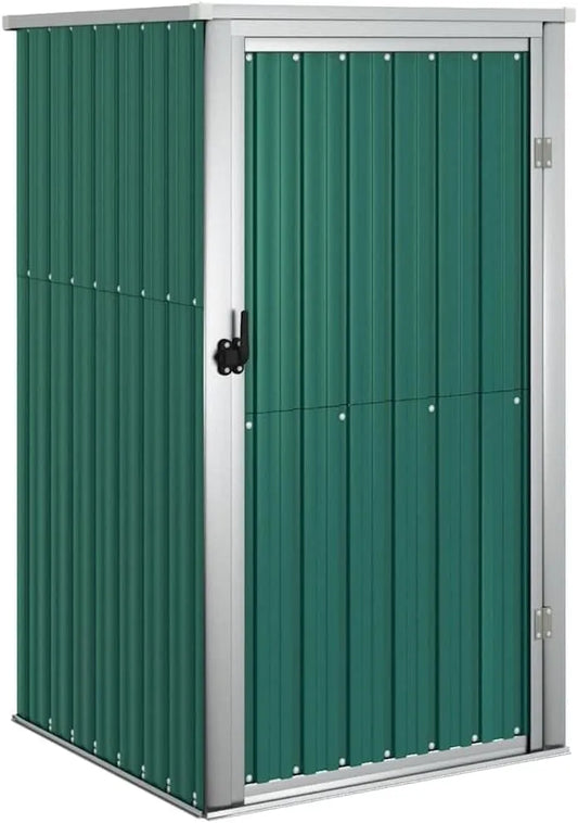 Abri de jardin vidaXL, dimensions 88 x 89 x 161 cm, En acier galvanisé, Abri de rangement, Abri à outils, Vert