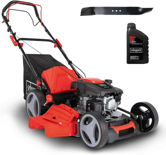 Scheppach tondeuse à gazon MS173-51, Panier 65L, Largeur de Coupe 51 cm, Moteur 4T, Fonction Mulching & Raccord Rapide de Lavage