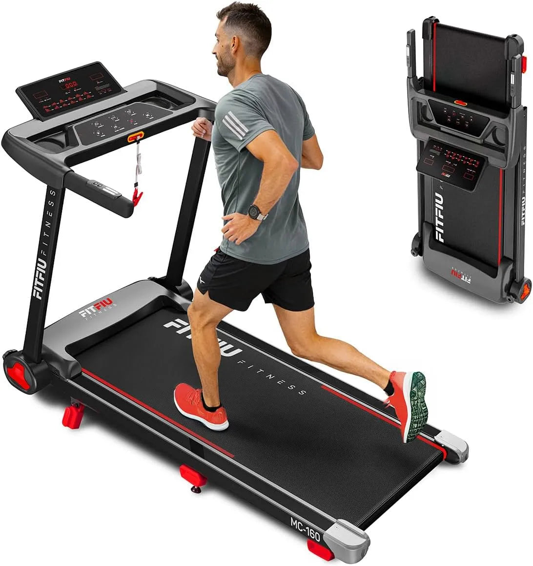 Modèle Course Pliable MC-160 Tapis de, avec Inclinaison 9% FITFIU Fitness 4 en 1 Vitesse Réglable 14 km/h