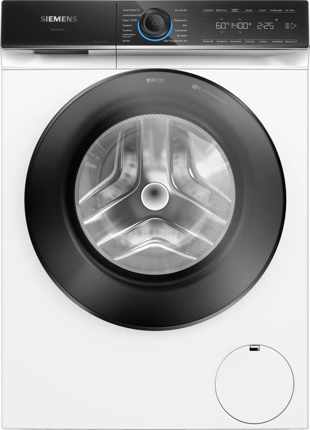 Siemens lave-linge WG44B2071, poids 9 kg, 1400 tr/min, intelligente, Fabriquée en Allemagne, Lavage rapide avec speedPack XL, Système anti-taches