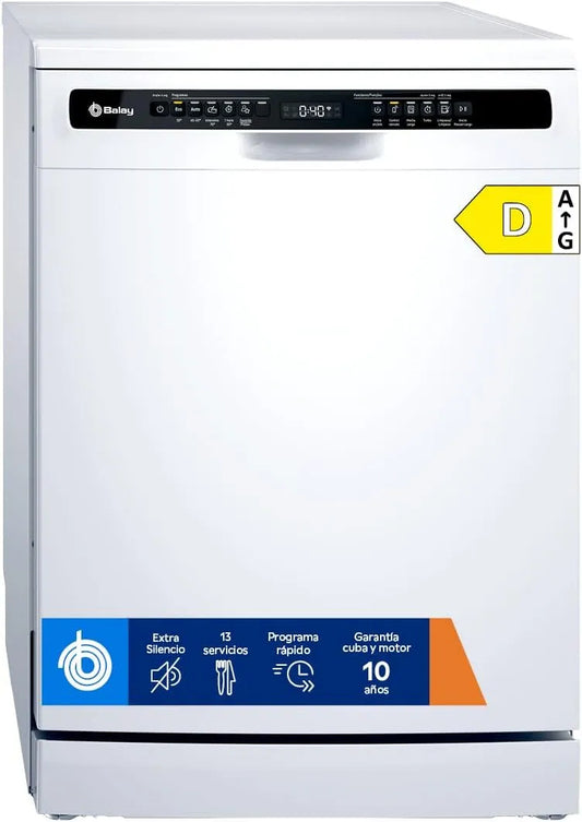 Lave-vaisselle 3VS5011BA Balay, 13 services, installation libre, silencieux, charge moyenne, finition blanche
