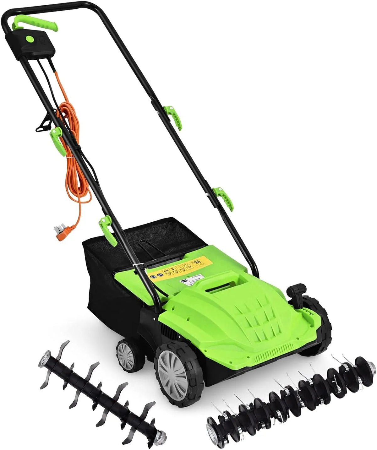 Modèle Aérateur Électrique jusqu'à ² avec Bac de Ramassage RELAX4LIFE 45L-1800 30L-1500W Scarificateur, Profondeur&Hauteur Réglable, Vert, Watts