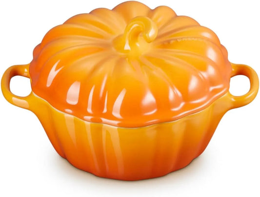 Cocotte Le Creuset Petite, capacité 355 ml, en céramique en forme de citrouille, kaki