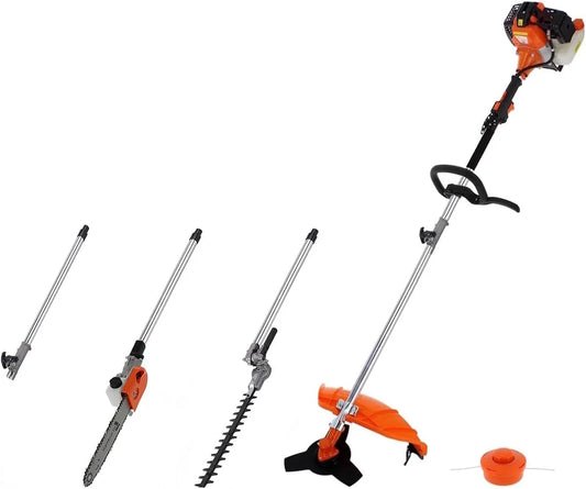 Tronçonneuse, GT Garden Multifonction Thermique 4 en 1, débroussailleuse, Taille-Haies et rallonge