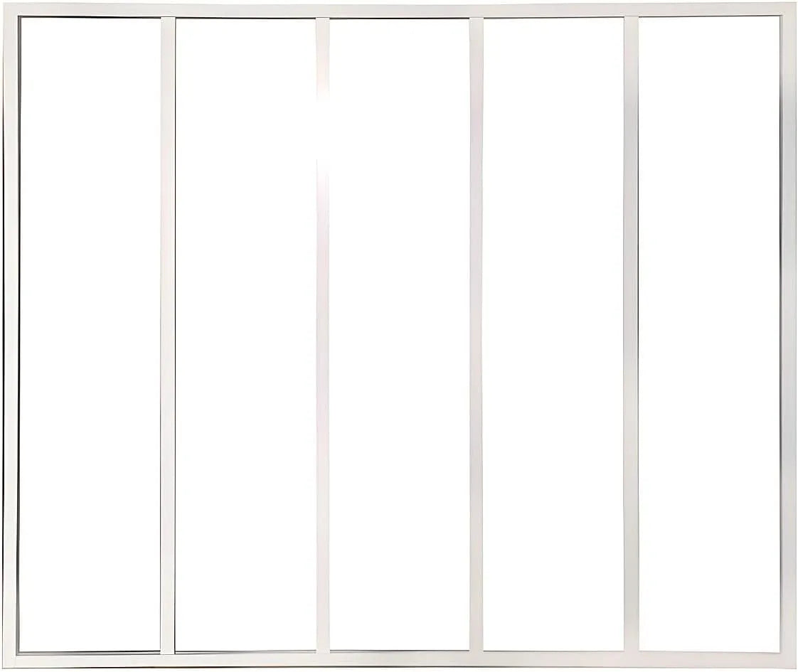 Vente-unique, dimensions 150x130 cm, Verriére Atelier en Aluminium thermolaqué, Bayview, finition blanche