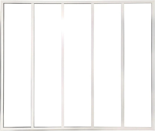 Vente-unique, dimensions 150x130 cm, Verriére Atelier en Aluminium thermolaqué, Bayview, finition blanche