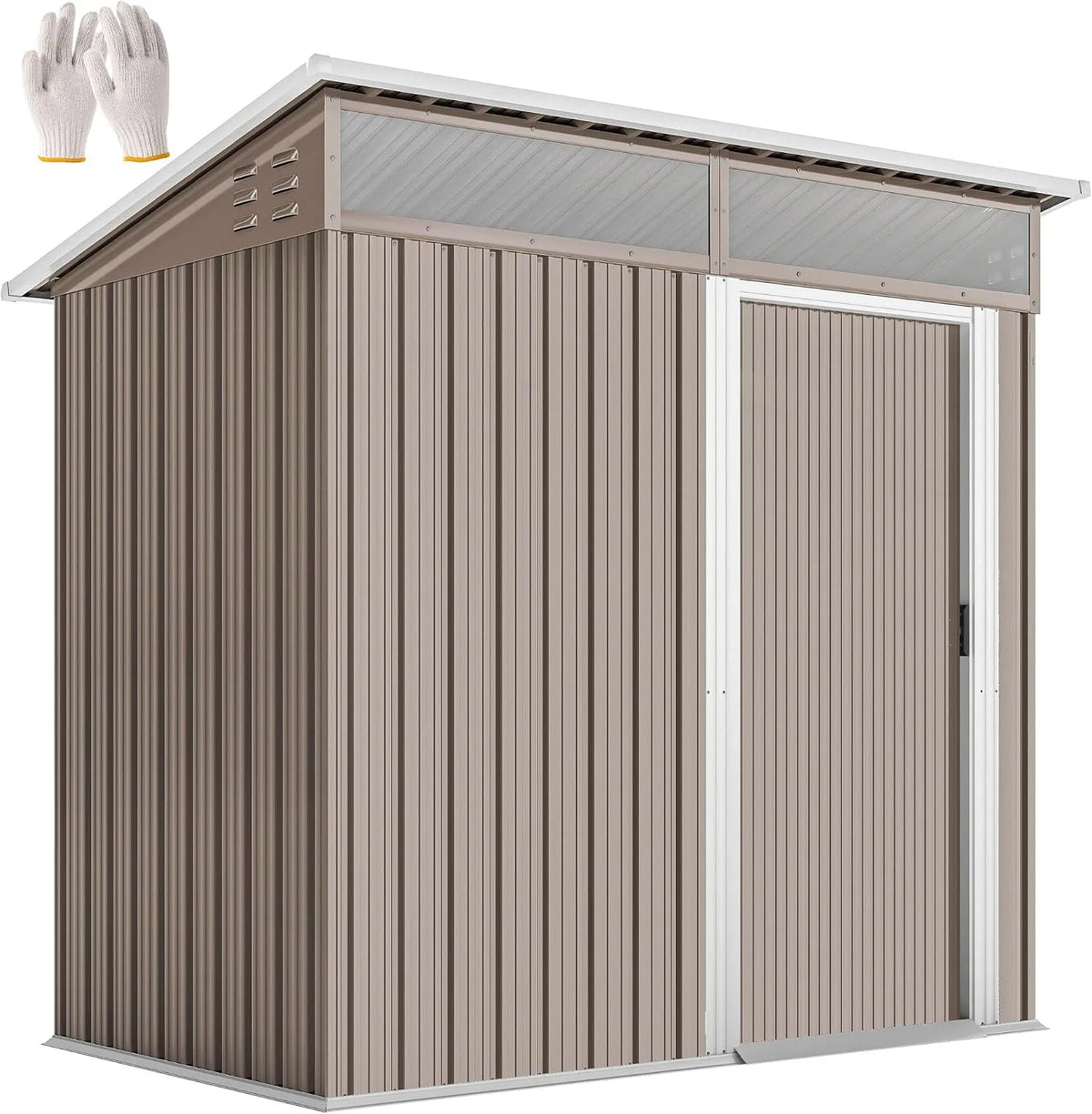 Abri de jardin Outsunny, sol non inclus, extérieur 1,9 m² 195 x 122 x 182 cm avec base renforcé