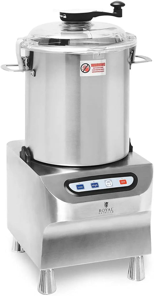 Modèle Cutter À Viande De Cuisine Vertical Robot Culinaire RCBC-18V2 Royal Catering, 2 200 W, capacité 18 l, tension 230 V, 1500/2200 tr/min