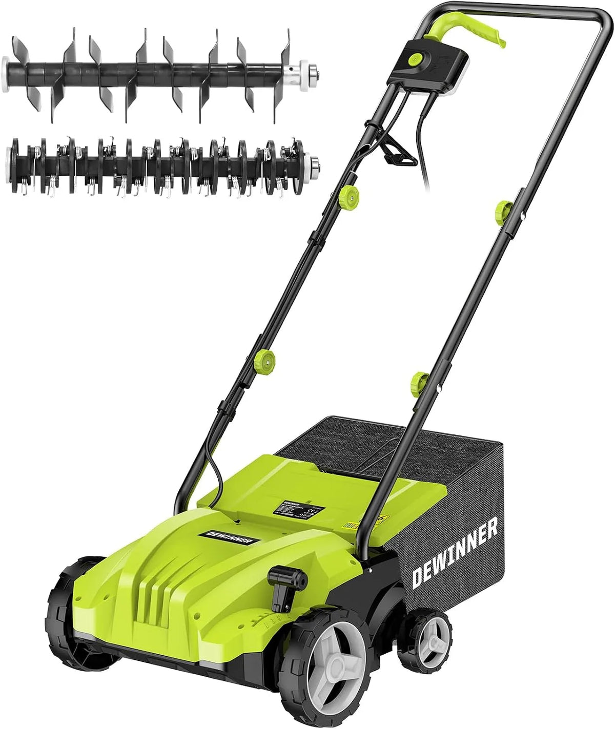 Modèle 3200r 3200r 3200r/min Réglable-4, DEWINNER 1500W Scarificateur émousseur électrique, 2 en 1 Scarificateur Aérateur Électrique