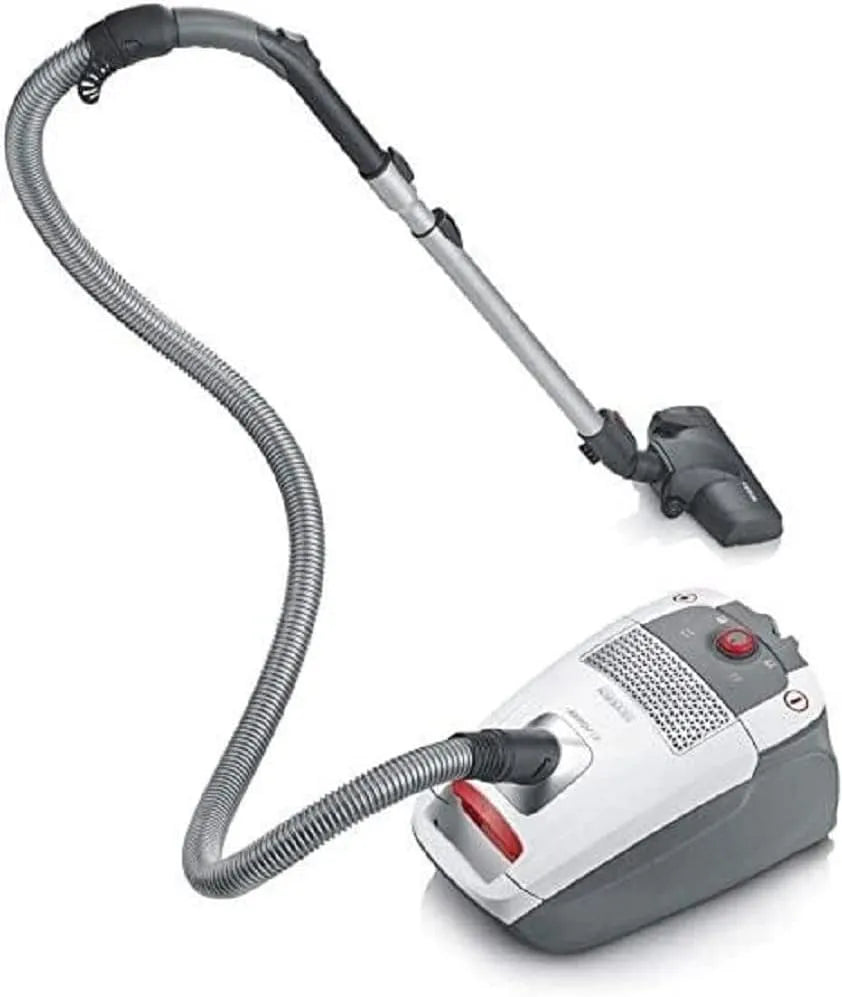 Severin aspirateur BC 7047 BC7047, capacité 4 liters, avec sac, finition blanche, Rouge