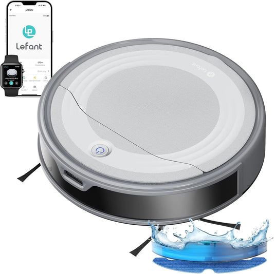 Aspirateur robot M310 Lefant, Ultra, Évitement Précis des Obstacles, Cheveux et Sols Durs, Alexa, 6000Pa, Navigation Laser dToF, Contrôle par App