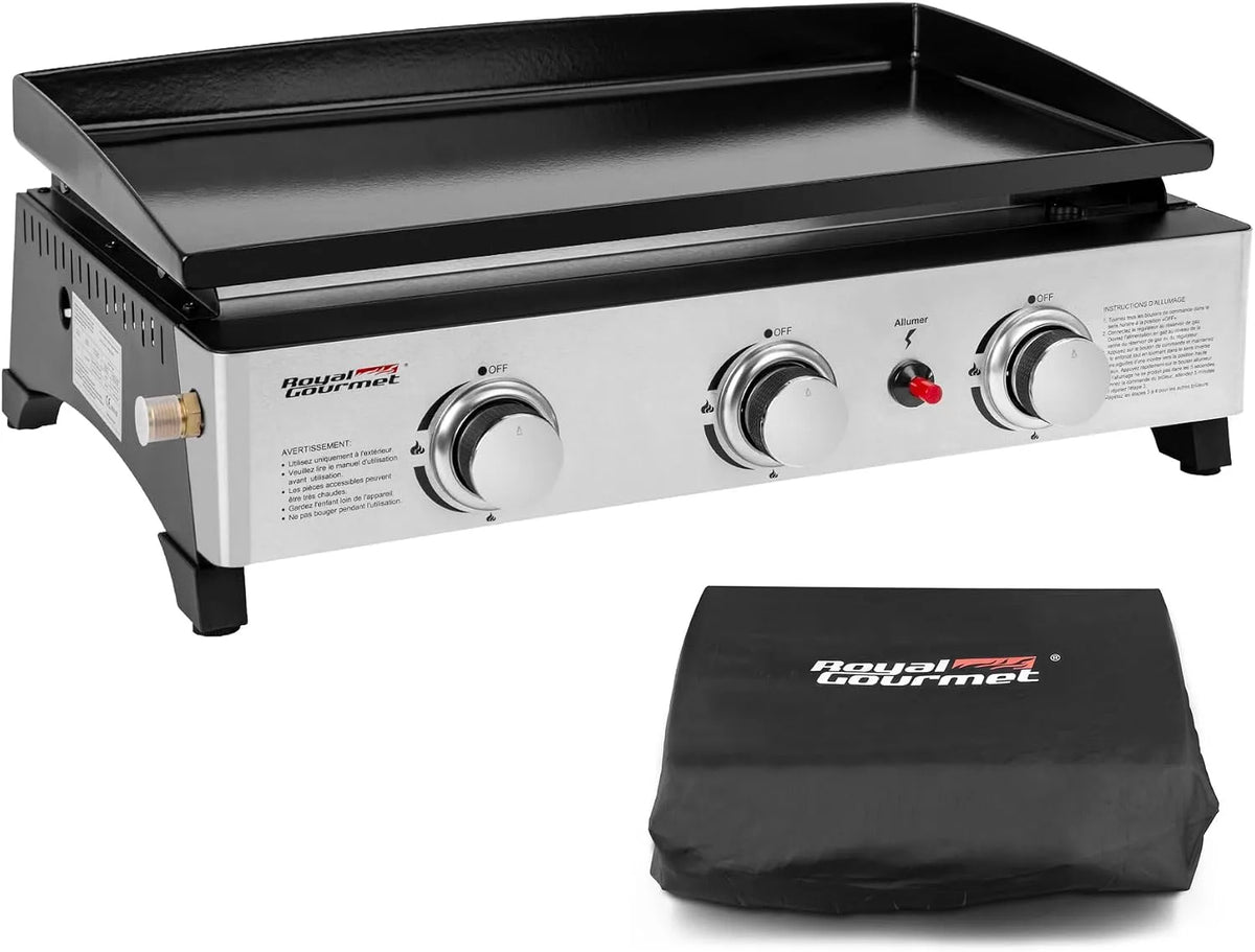 Plancha Gaz en Acier Émaillé Royal Gourmet, au format au format portable pour Le Camping et l' Extérieur, Surface Cuisson 62,0 x 35,5 cm