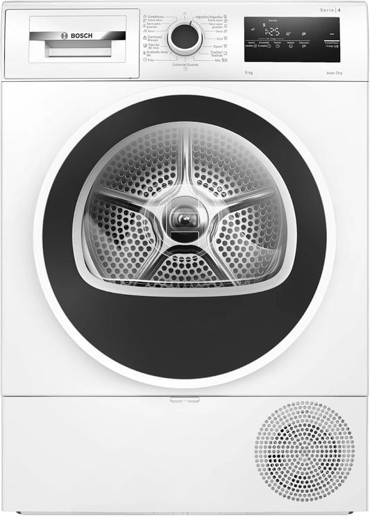 Bosch sèche-linge WTR85V00ES, avec pompe à chaleur 8 kg Série 4 Easy Clean AutoDry Anti-rides finition blanche