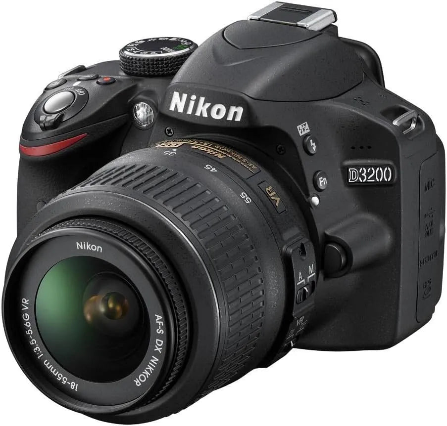 Nikon appareil photo D3200 VR 18, numérique Reflex 24.7 Kit + Objectif AF-S DX Nikkor -55 mm + Objectif 55-200 mm finition noire