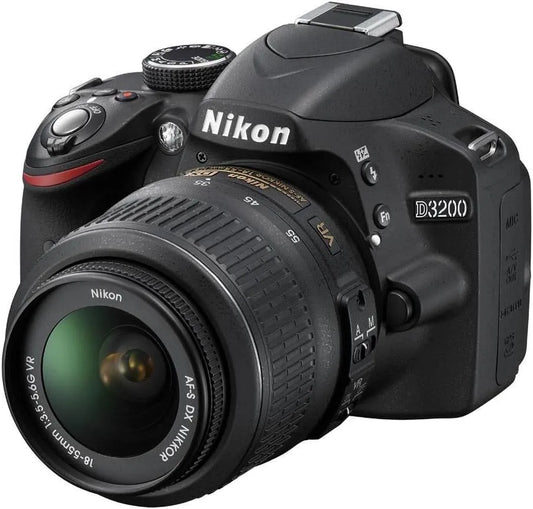 Nikon appareil photo D3200 VR 18, numérique Reflex 24.7 Kit + Objectif AF-S DX Nikkor -55 mm + Objectif 55-200 mm finition noire