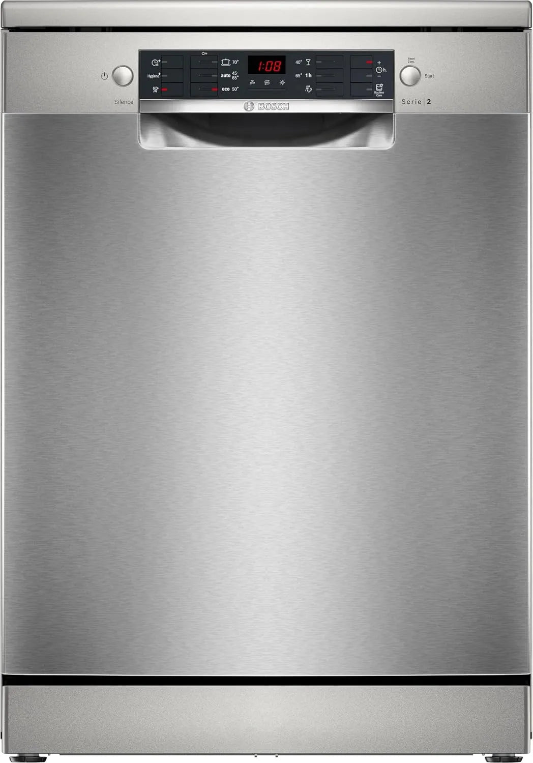 Bosch lave-vaisselle SMS26AI01F, Série 2, 60 cm, Pose libre, Inox