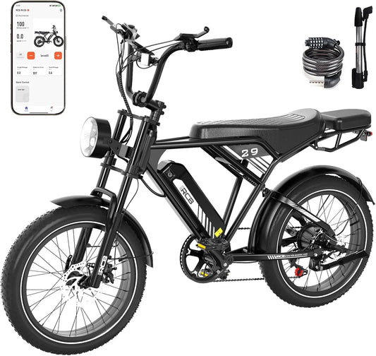 Vélo électrique RCB 20 48V15Ah ', Moteur 250Wh, Ville E-Bike avec 7 niveaux de vitesse, Autonomie 35-90 km, VTT Électrique Adulte, Batterie Amovible