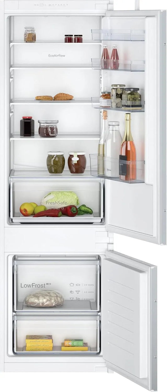Neff modèle, N 30 Einbau Kühl-Gefrierkombination KI5871SE0, 54,1 cm breit, capacité 270 L, Schlepptürtechnik, Eco Air Flow, LED Beleuchtung