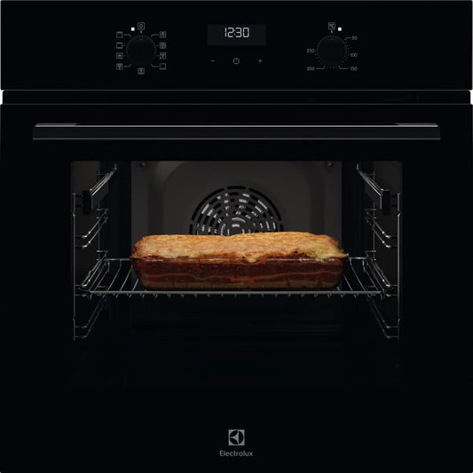 Electrolux four OEF5H50BK, 9 fonctions, cavité XXL, inox anti-traces de doigts, multifonction série 600 SurroundCook, rails télescopiques 1 niveau