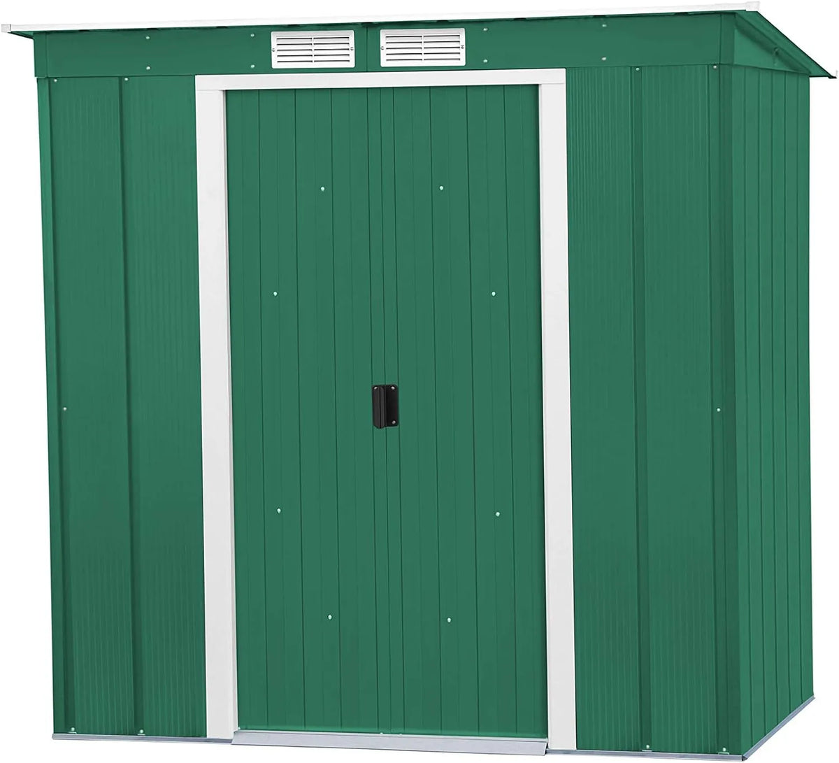 Abri de jardin, en métal à toit pentu, Abri de stockage d'outils, vert, Duramax ECO 6 x 4, 2.17 m², en métal galvanisé à chaud